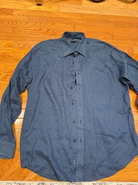 Classic Men's dark Navy Button-Up Shirt size XXL made by Orme in Portofino